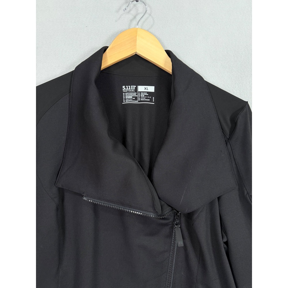5.11 Tactical Moto Jacket Women XL Black Asymmetrical Zip Performance 66011-019 - Picture 3 of 10